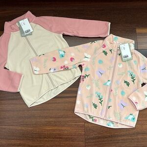 BNWT H&M Girls Pink Fleece Set - Floral Print & Colour-Block